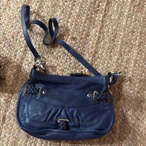 B. Makowsky Blue Crossbody Bag with Silver Hardware NWT and dust bag